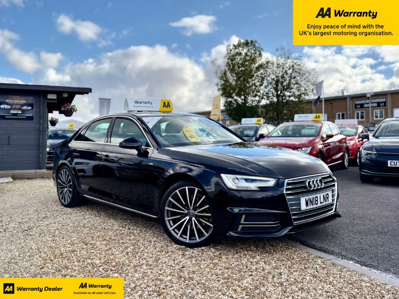Black Audi A4 1.4 TFSI S line Saloon 4dr Petrol Manual Euro 6 s/s 150 ps